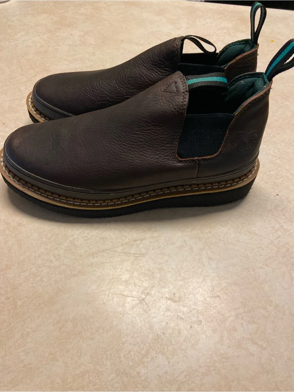 Georgia Boot Shoes Mens Size 10W Wide Georgia Giant Romeo Work Leather Brown Exc
